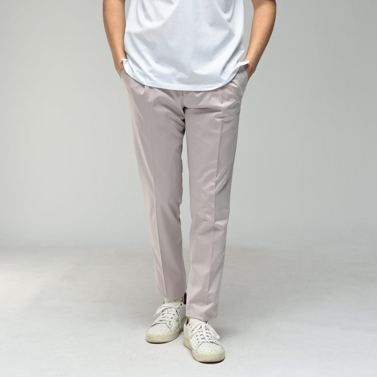 ラルディーニ メンズ パンツ LARDINI コットンサテン ワンタック