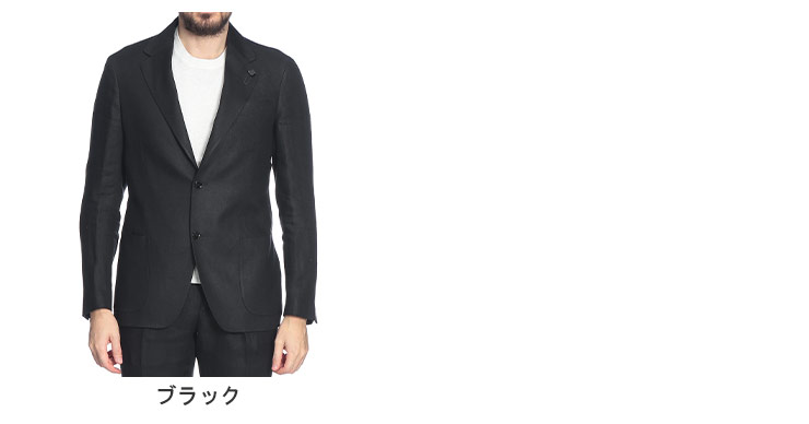 LARDINI（ラルディーニ） メンズ ジャケット 麻100％ 無地 シングル 2