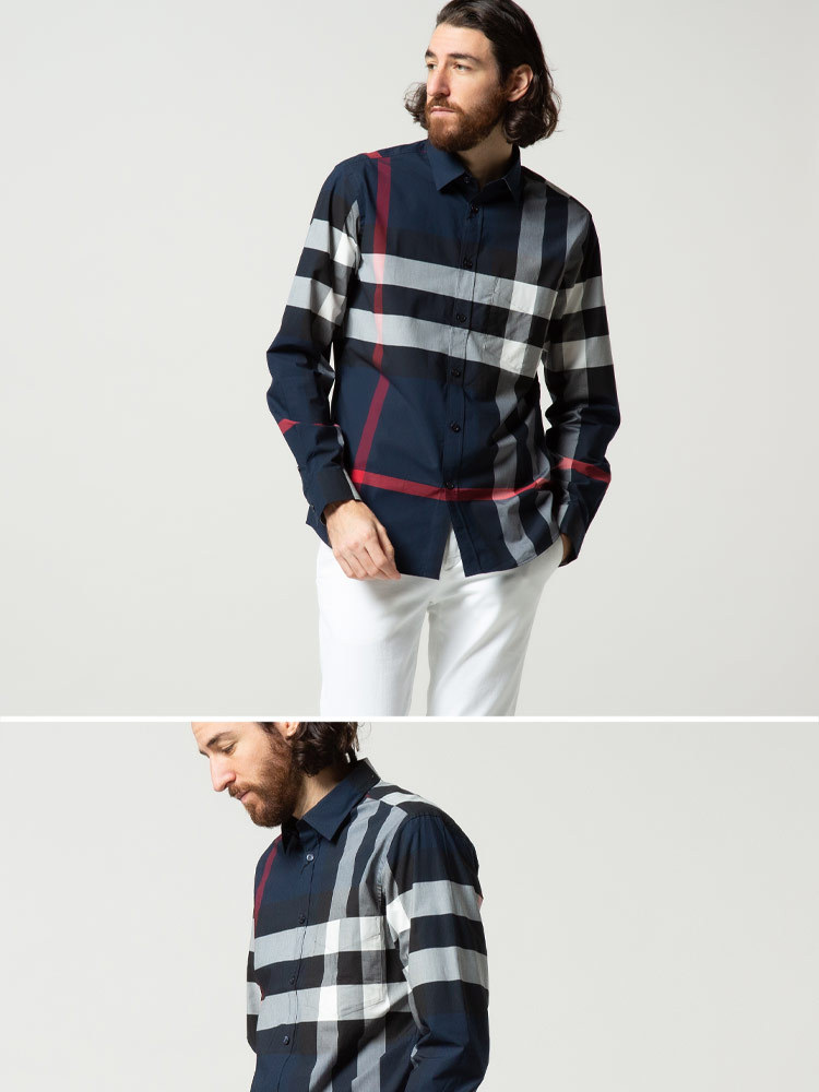 BURBERRY バーバリー シャツ メンズ チェック ストレッチ