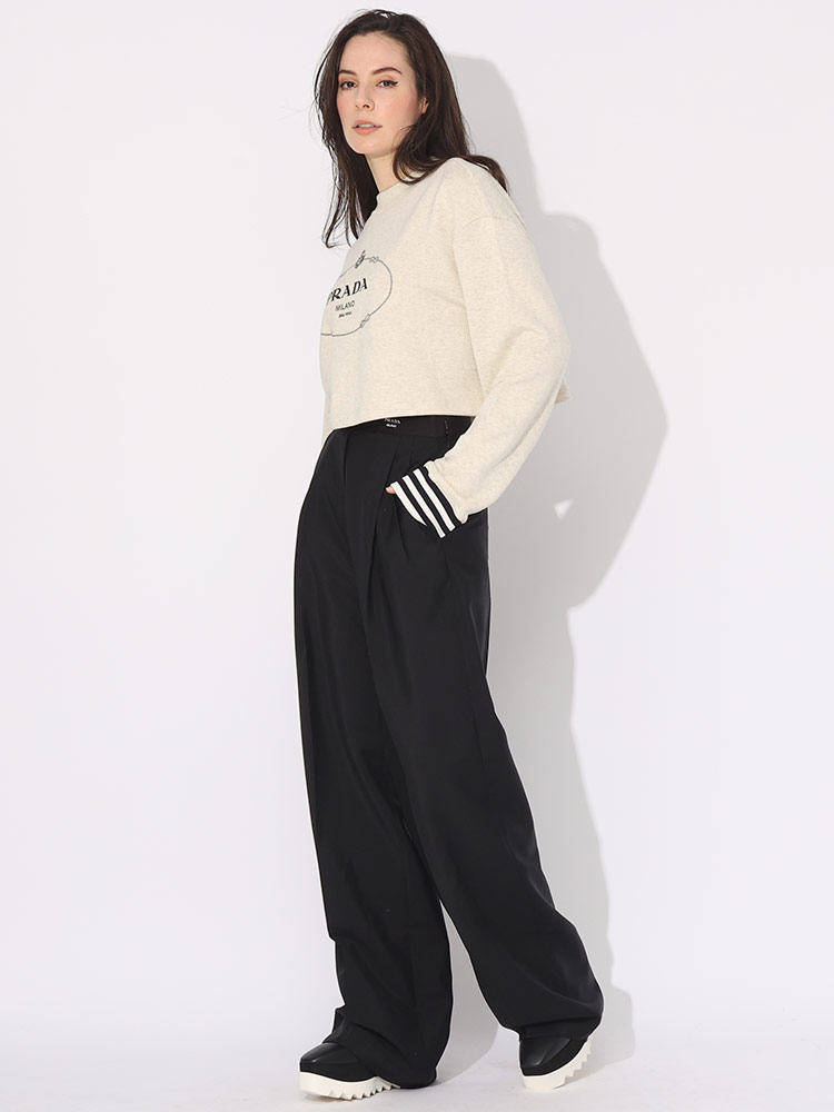 プラダ　スウェット　XL PRADA プラダ トレーナー レディース スウェット ロゴエンブロイ