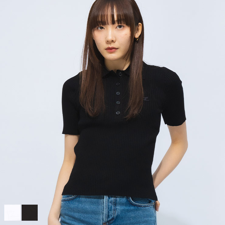 courreges ロゴ 半袖ニット 11R フランス製✨courregesクレージュ ヴィンテージ半袖ニット 美品