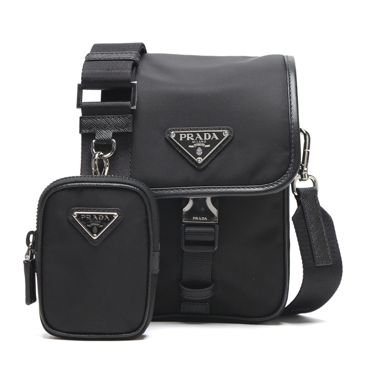 PRADA 22AW RE NYLON ストラップ付き 三角ロゴ ミニポーチバック PRADA - 【美品】プラダ ショルダーストラップ ミニポーチ付き