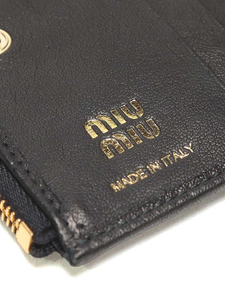 miu ミュウミュウ 財布 MIU レディース レザー ロゴ 二つ折り