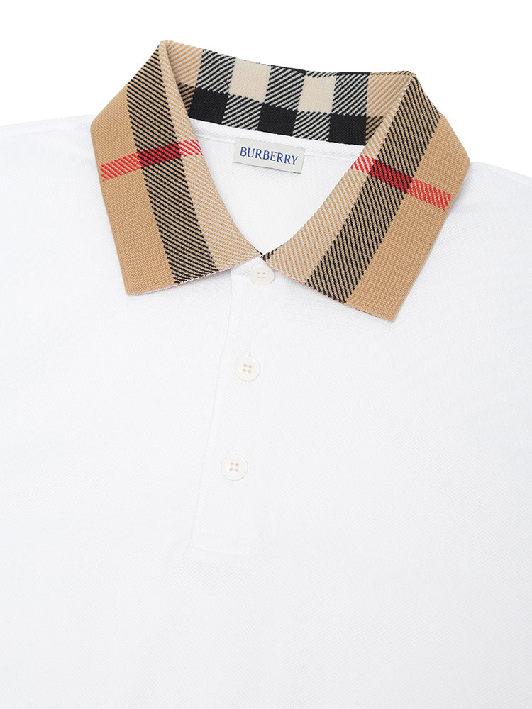 BURBERRY（バーバリー） コットン 衿チェック 半袖 ポロシャツ メンズ