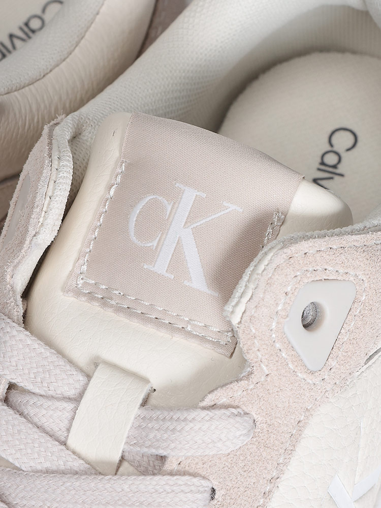 Calvin Klein（カルバン・クライン） レザー 切替 ロゴプリント 厚底