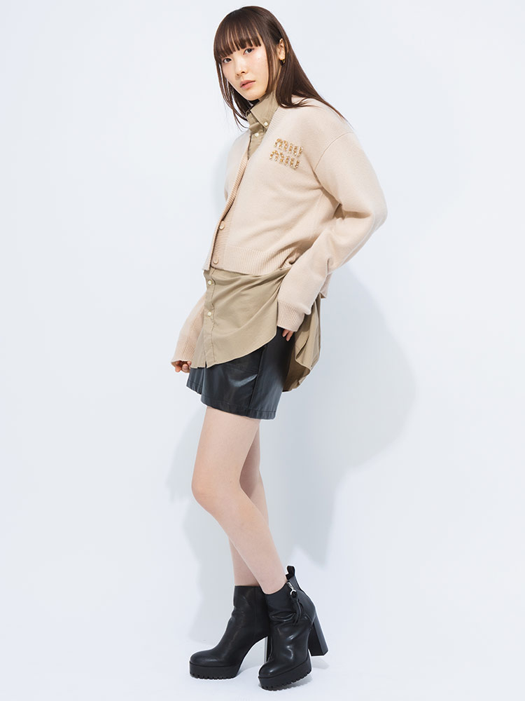 miu ミュウミュウ カーディガン MIU レディース カシミヤ ビーズ