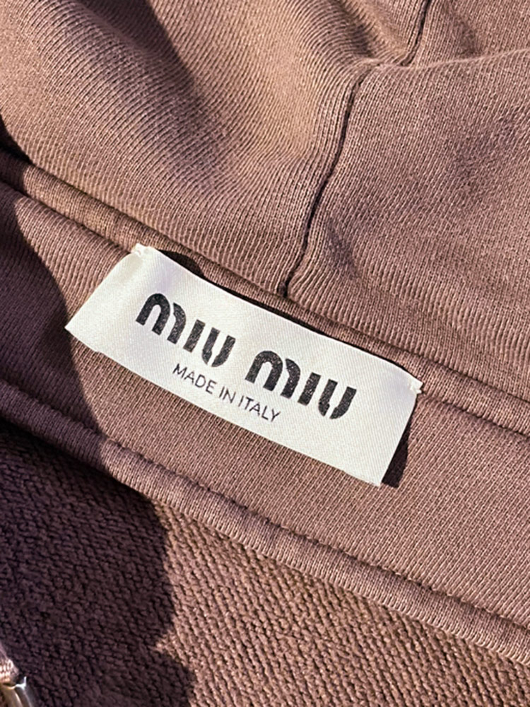 miu ミュウミュウ パーカー MIU レディース 胸ロゴ フルジップ