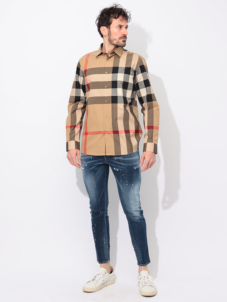 BURBERRY（バーバリー） 綿100％ チェック柄 長袖 シャツ メンズ
