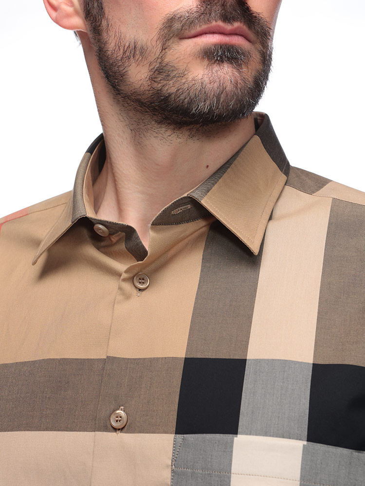 BURBERRY（バーバリー） 綿100％ チェック柄 長袖 シャツ メンズ