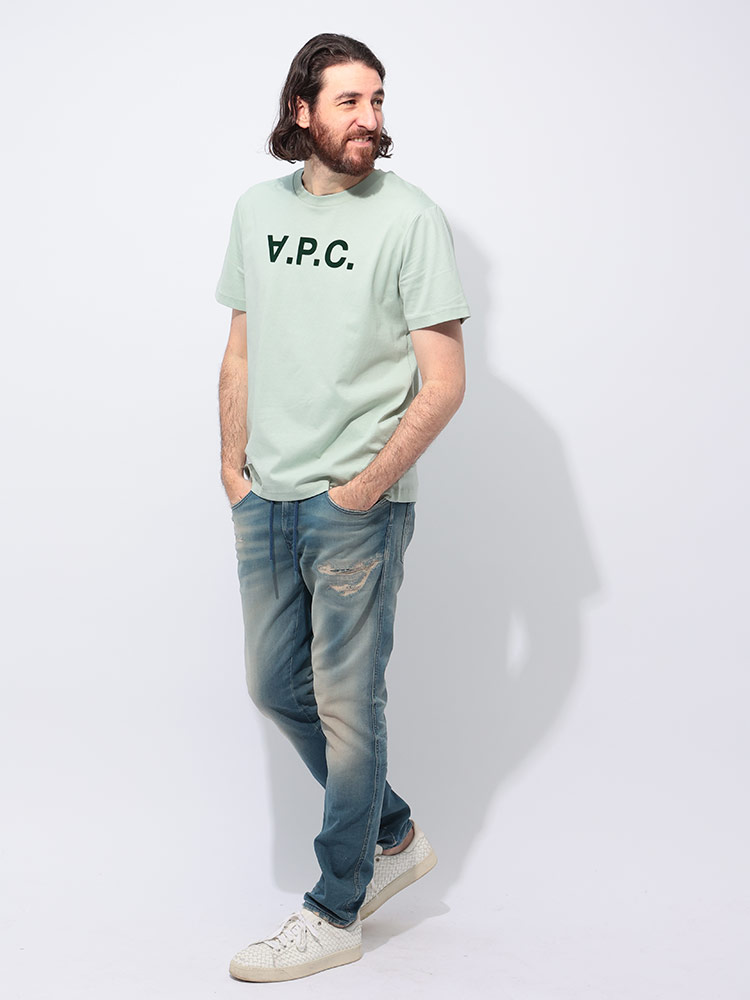 A.P.C. アーペーセー フロッキー ロゴ クルーネック 半袖 T