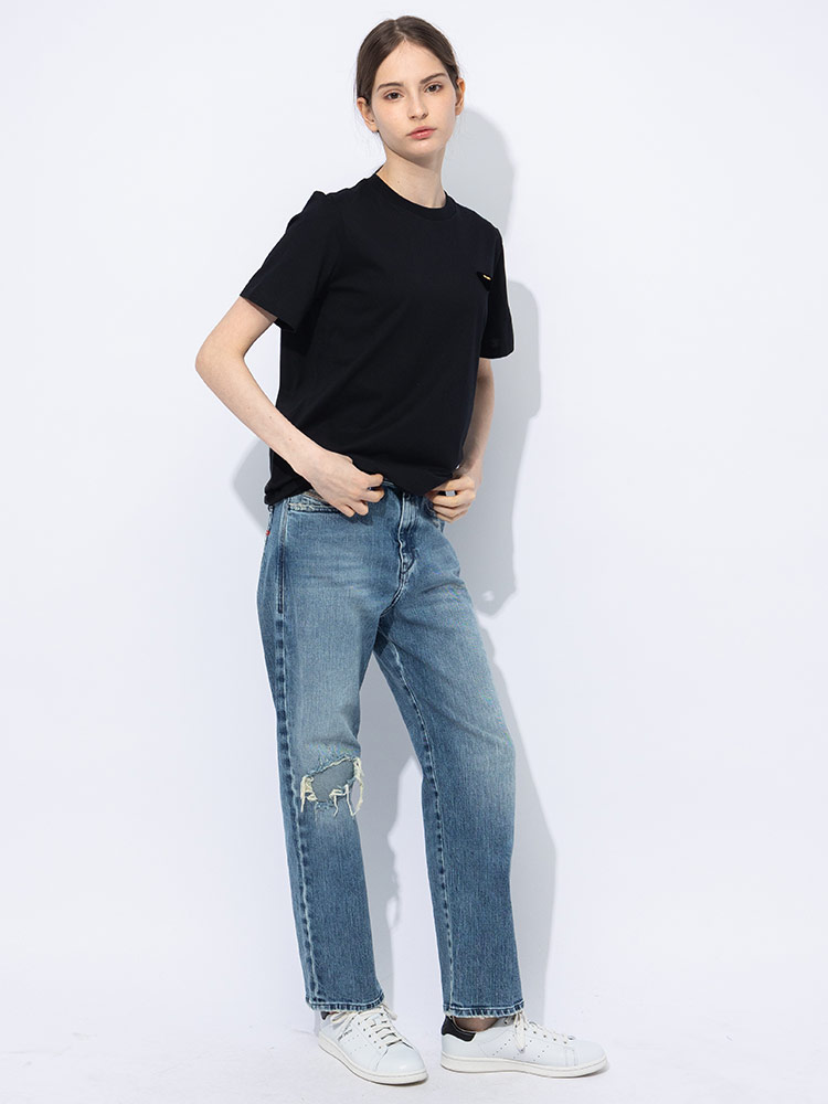 PRADA（プラダ） 半袖 Tシャツ レディース トライアングルロゴ クルー