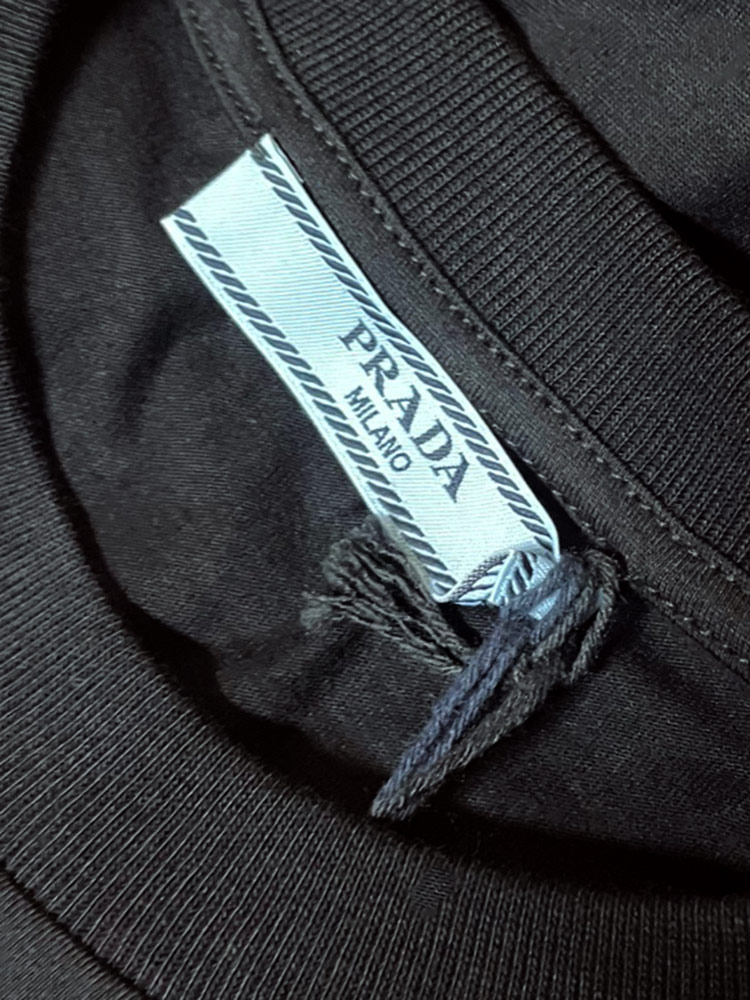 PRADA（プラダ） 半袖 Tシャツ レディース トライアングルロゴ クルー