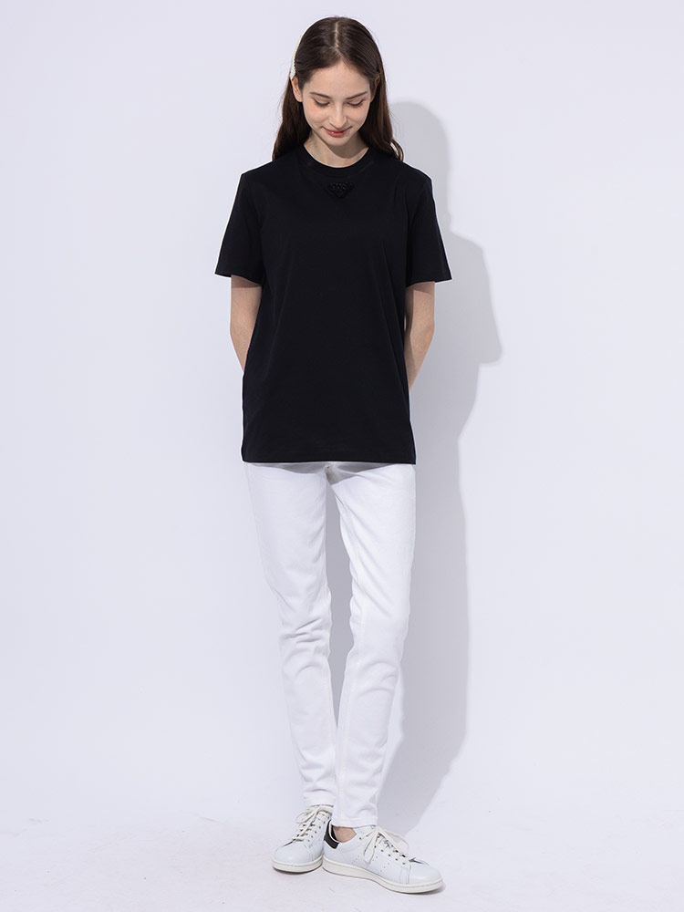 PRADA プラダ レディース Vネック Tシャツ 半袖ニット 72％コットン PRADA プラダ レディース Vネック Tシャツ 半袖ニット 72