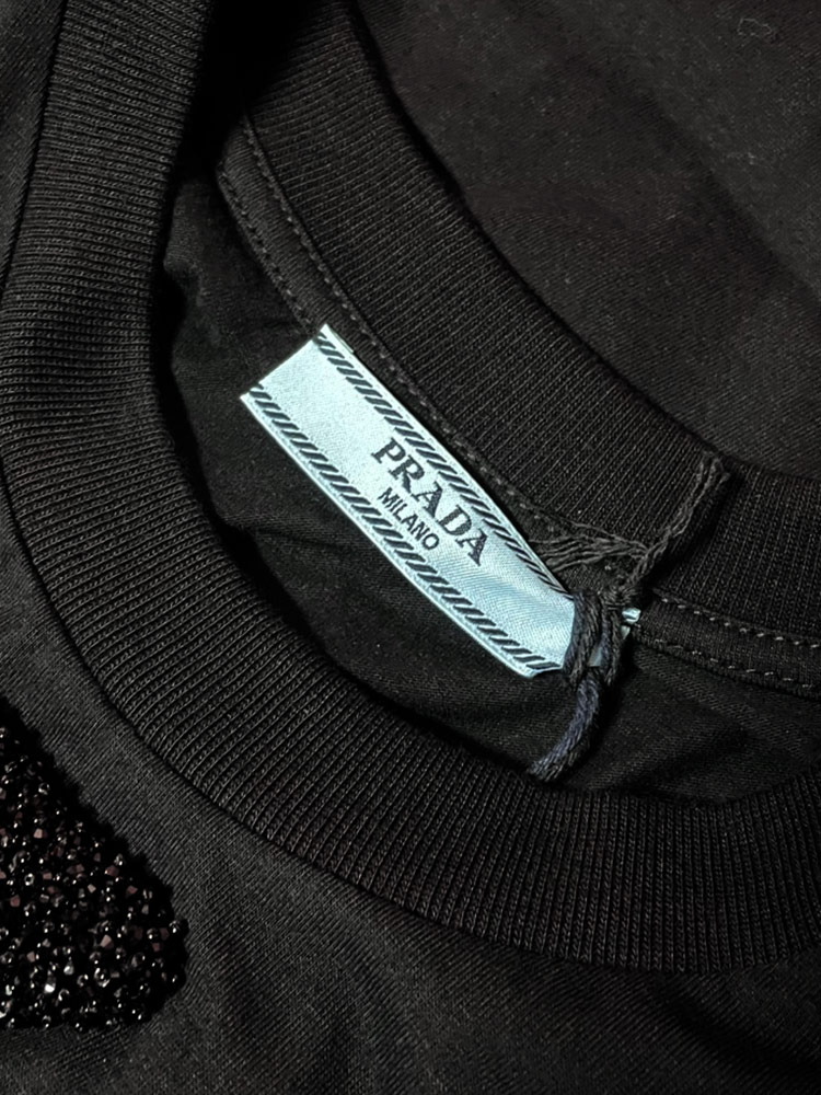 ★PRADA / プラダ★ 半袖トップ UMB783 PRADA プラダ 半袖 Tシャツ レディース トライアングル刺繍