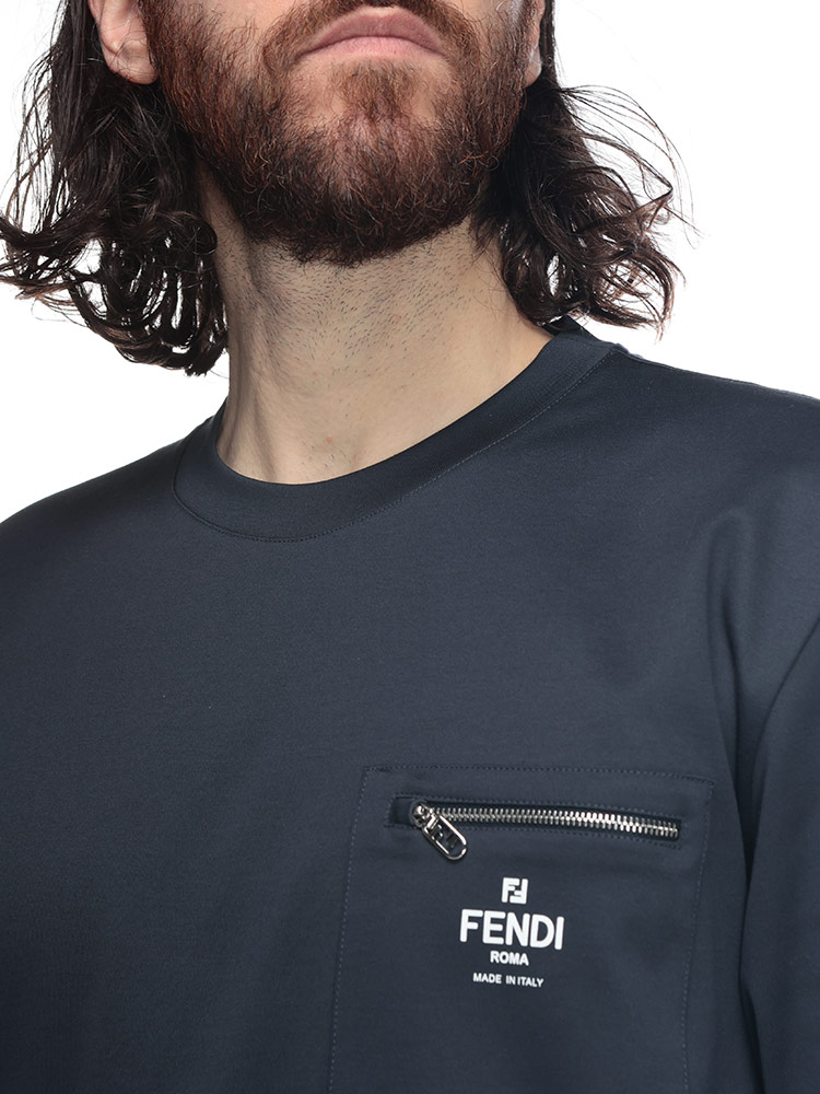FENDI（フェンディ） 半袖 Tシャツ メンズ ジップポケット クルー