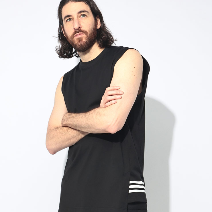 Y-3 タンクトップ ベアトップ Y-3 ワイスリー タンクトップ メンズ スリーストライプ クルーネック
