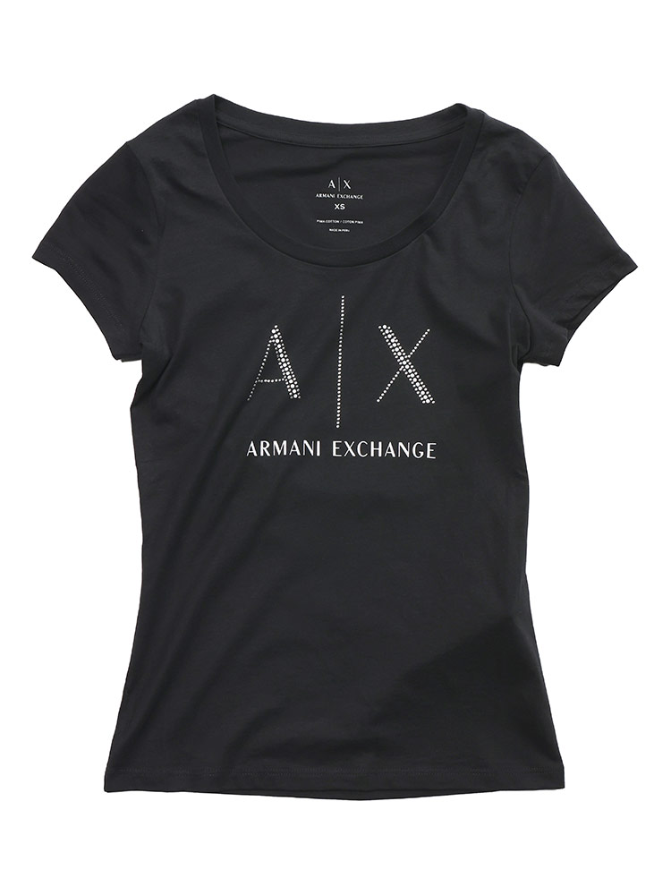EMPORIO ARMANI 高級ライン 立体柄 ジャケット ジップ 半袖 ARMANI EXCHANGE アルマーニ エクスチェンジ ラインストーンロゴ