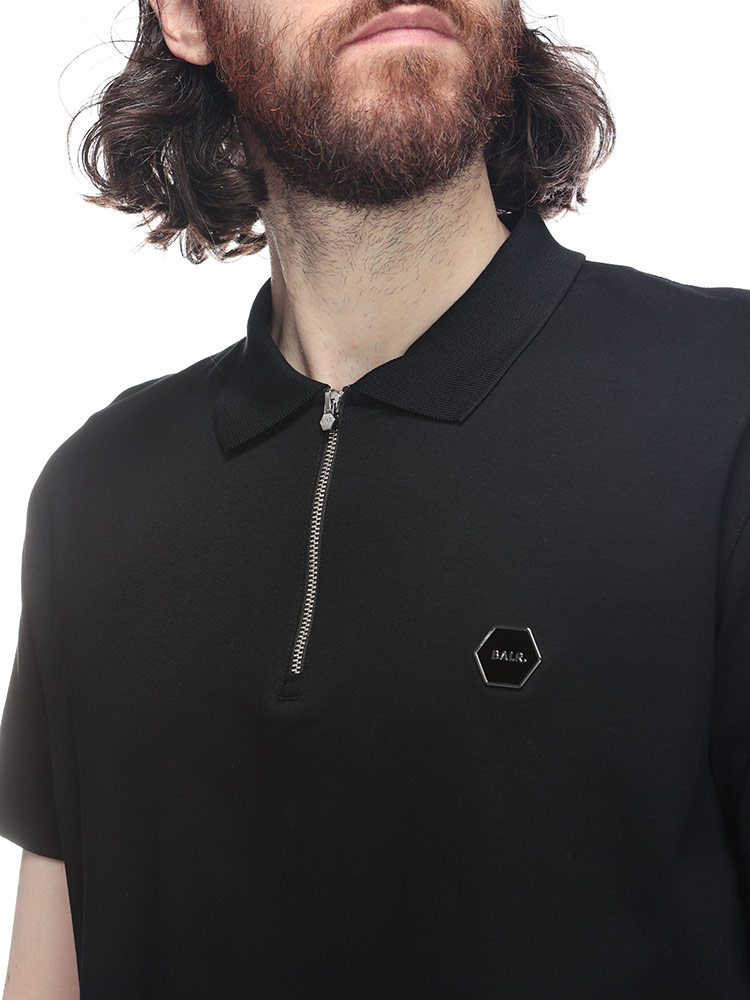 BALR.（ボーラー） 半袖 ポロシャツ メンズ 胸ロゴ ハーフジップ HEX