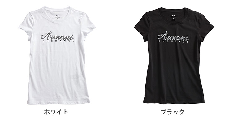 アルマーニ エクスチェンジ ARMANI EXCHANGE ラインストーンロゴ クルーネック 半袖 Tシャツ AEL8NYT91YJG3Z ARMANI EXCHANGE アルマーニ エクスチェンジ ラインストーンロゴ