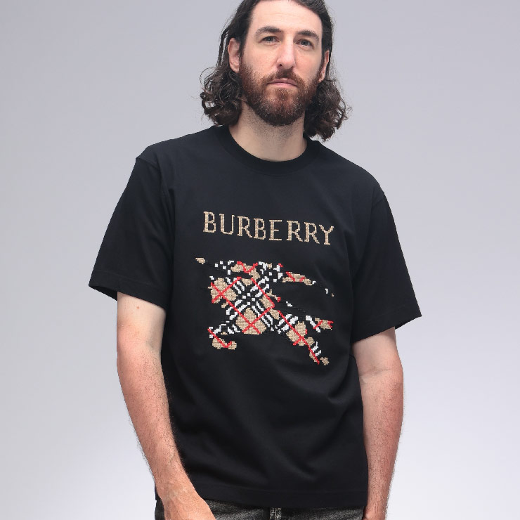 バーバリーTシャツ BURBERRY (バーバリー) レディース Tシャツ 半袖 ロゴ チェック ラベル