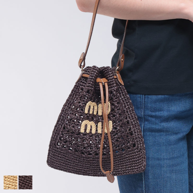 （新品）miumiu ウーブンファブリック ミニバッグ miu miu（ミュウミュウ） ウーブンファブリック ミニバッグ