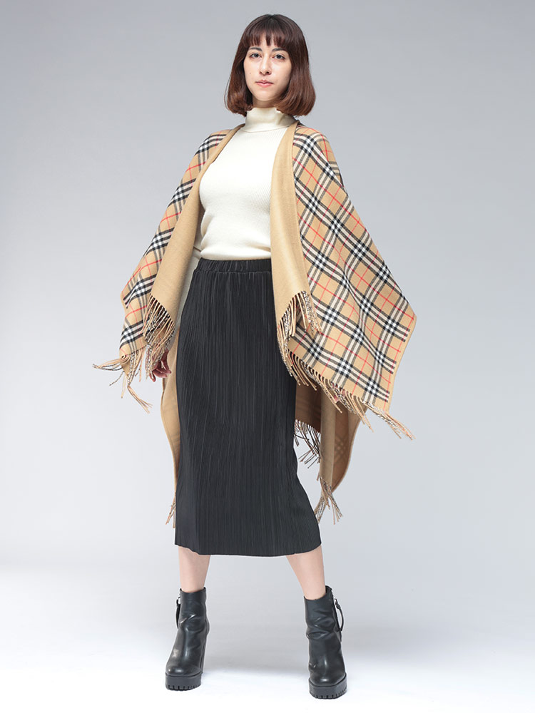 BURBERRY（バーバリー） ウール100％ リバーシブル チェック＆無地