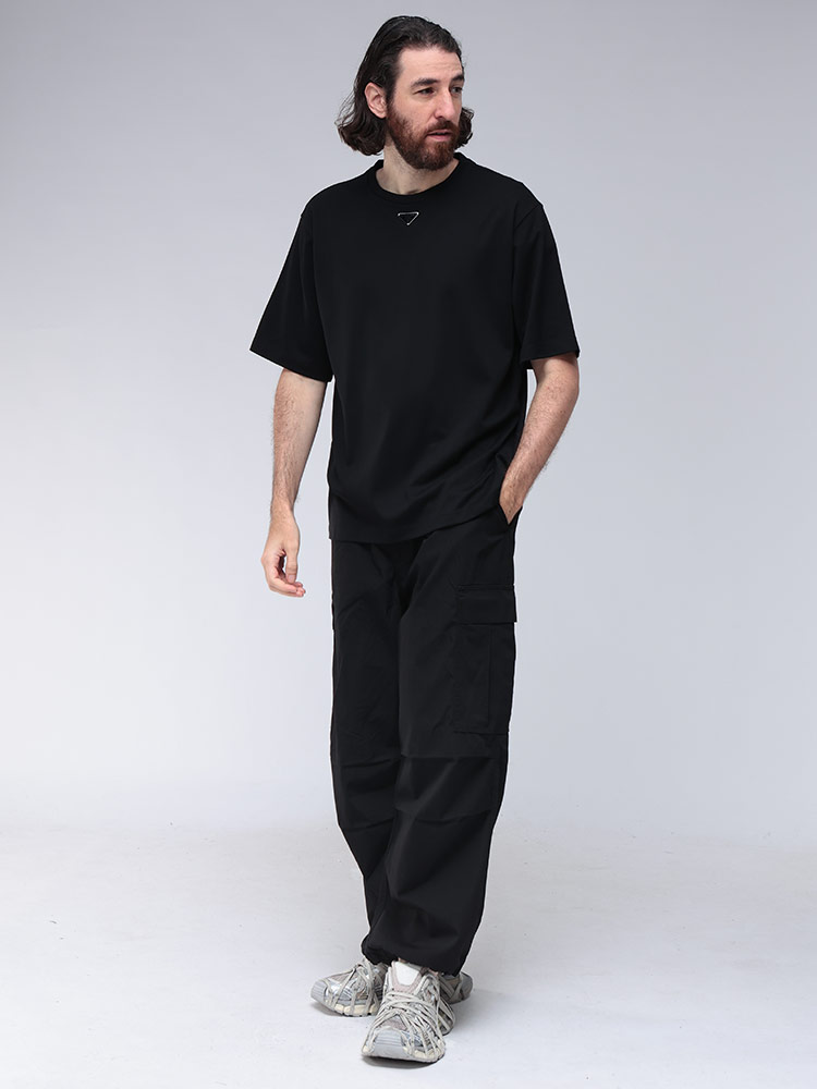 PRADA（プラダ） Tシャツ メンズ トライアングル ロゴ プレート クルー