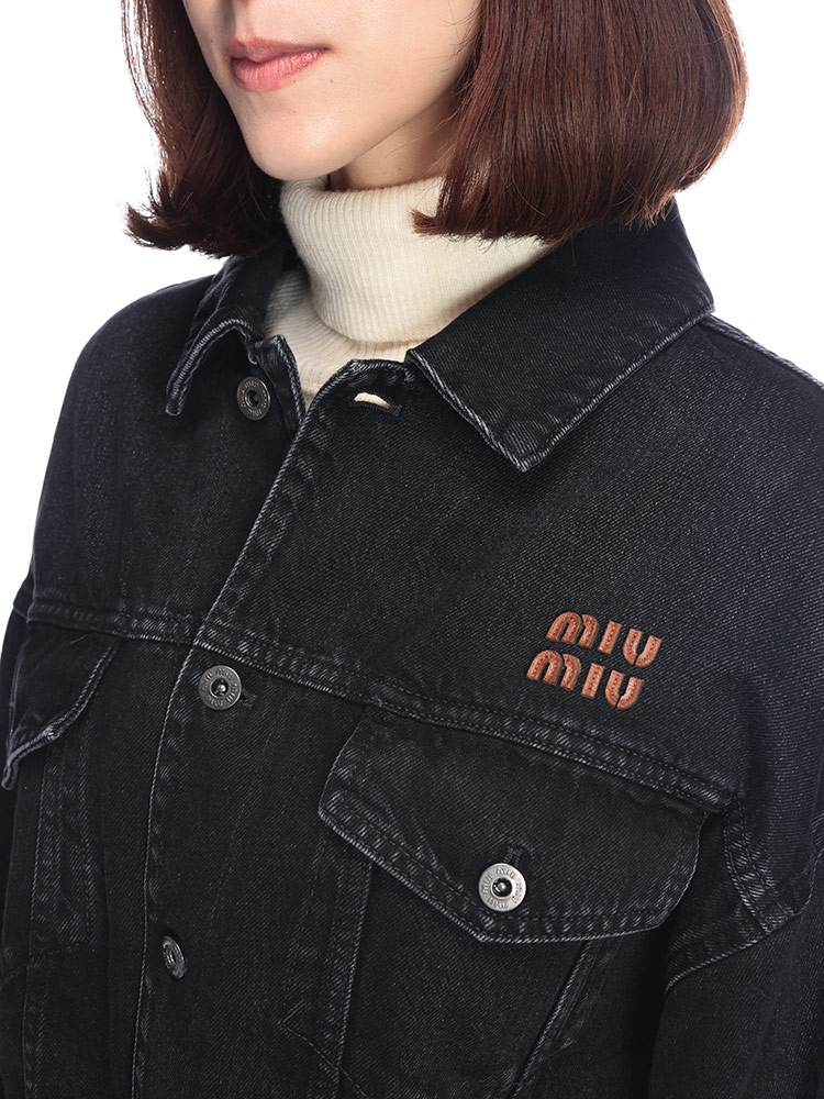 miu miu（ミュウミュウ） 胸ロゴ フルボタン デニムジャケット
