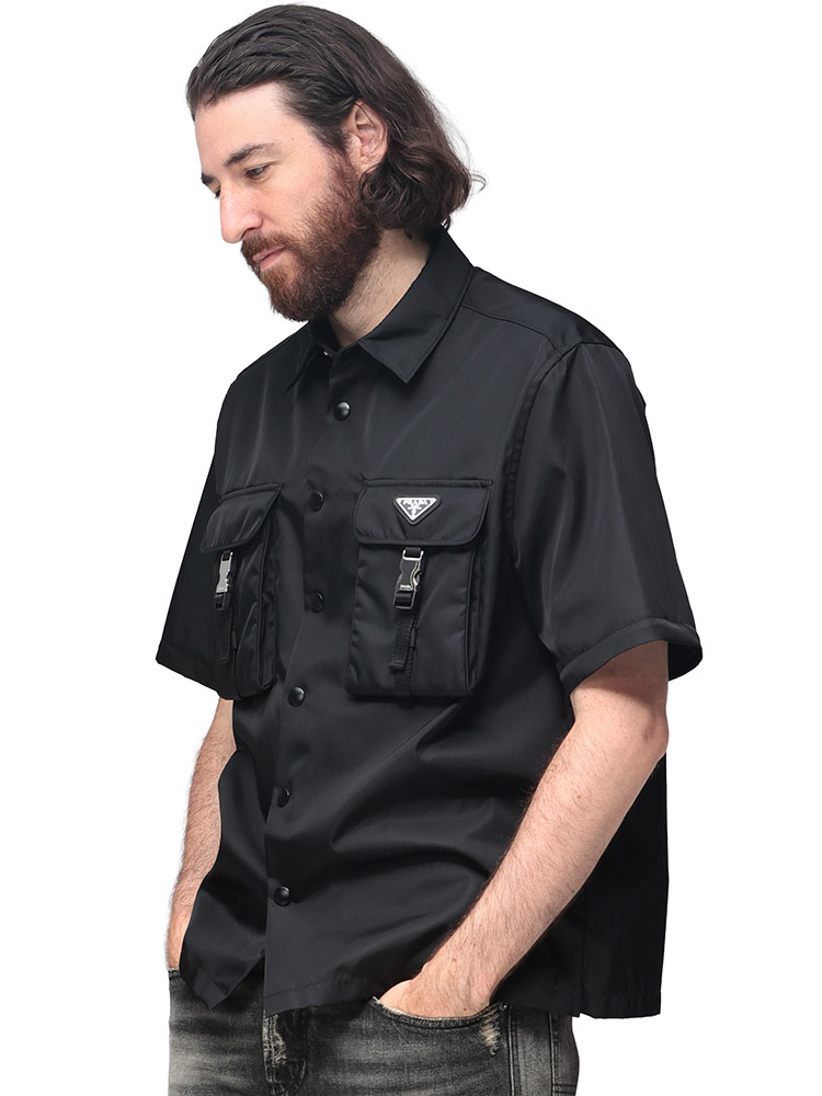 PRADA（プラダ） ナイロン ポケット フルボタン 2way シャツ
