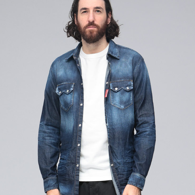DSQUARED2（ディースクエアード） フルボタン 長袖 デニムシャツ RELAX