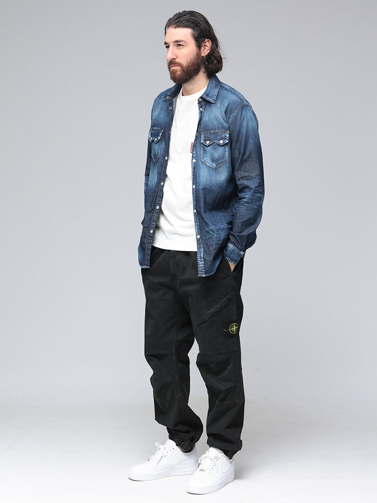DSQUARED2 デニムシャツ サイズ46 メンズ DSQUARED2（ディースクエアード） フルボタン 長袖 デニムシャツ RELAX