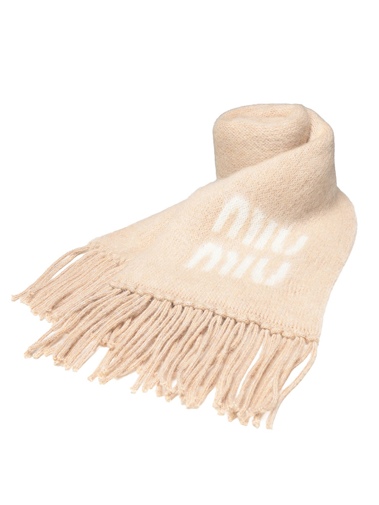 美品ミュウミュウ　マフラー正規品 美品ミュウミュウ マフラー正規品 - メルカリ