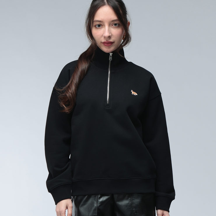 メゾンキツネ スウェット ハーフジップ アイボリー レディース L トレーナー メゾンキツネ スウェット ハーフジップ アイボリー レディース L