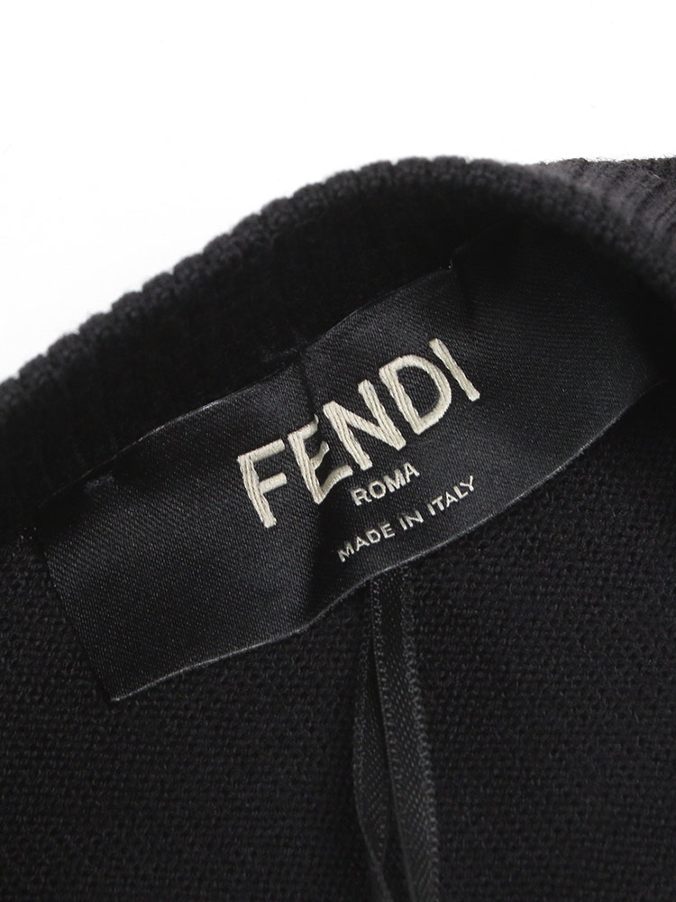 FENDI（フェンディ） ニット メンズ ロゴ ジップ ズッカ柄 ポケット