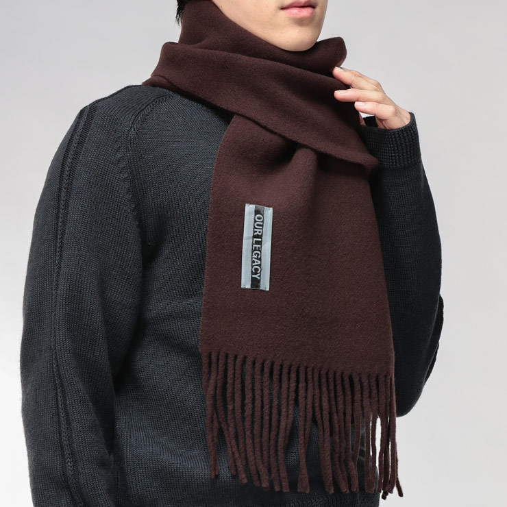 OUR LEGACY ブラウン マフラー Our Legacy アワーレガシー マフラー メンズ OUR LEGACY ウール ロゴ