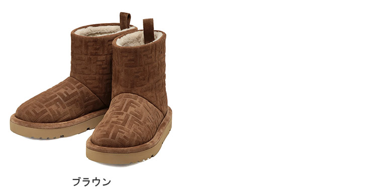 未使用 フェンディ レザー クロコ サイドゴアブーツ ブラウン FENDI（フェンディ） ブーツ メンズ ロゴ FFモチーフ スエード