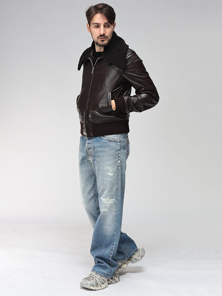 Our Legacy（アワーレガシー） レザージャケット メンズ ボアカラー