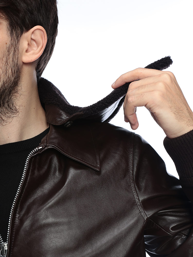 Our Legacy（アワーレガシー） レザージャケット メンズ ボアカラー
