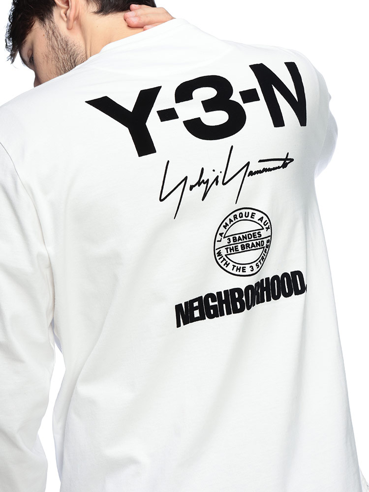 【新品タグ付・サイズXXL】Y-3 NEIGHBORHOODホワイトTシャツ Y-3 ワイスリー ロンT メンズ ネイバーフッド NEIGHBORHOOD コラボ