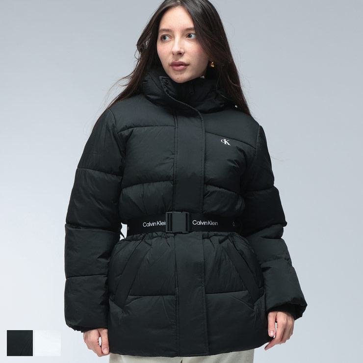 カルバンクラインジーンズ　ミッドウェイトダウンコート Calvin Klein（カルバン・クライン） ブルゾン レディース ベルト付き