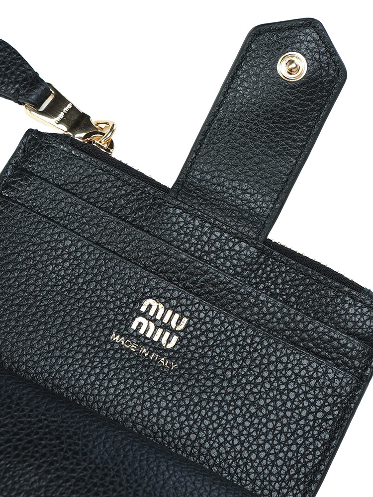 miu miu（ミュウミュウ） ウォレット レディース ロゴ シボレザー ミニ