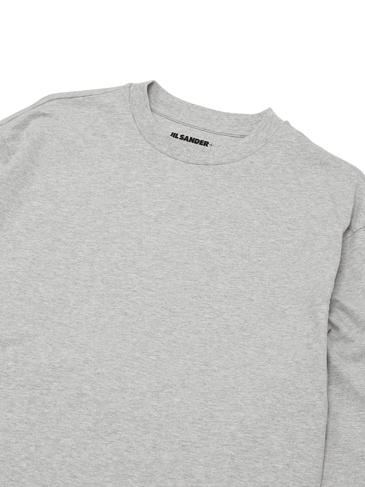 JIL SANDER 長袖カットソー グレー JIL SANDER（ジルサンダー） 24AW フロントロゴプリント クルーネック