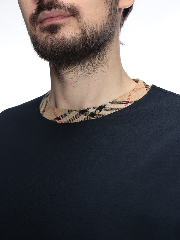 BURBERRY（バーバリー） メンズ Tシャツ 半袖 チェック切り替え クルー