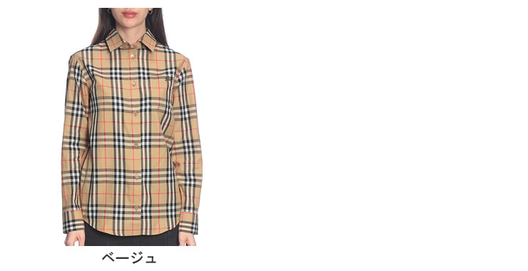 BURBERRY（バーバリー） レディース シャツ 長袖 ロゴ チェック柄 胸