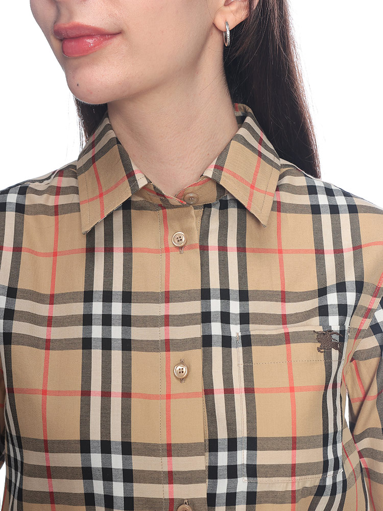BURBERRY（バーバリー） レディース シャツ 長袖 ロゴ チェック柄 胸