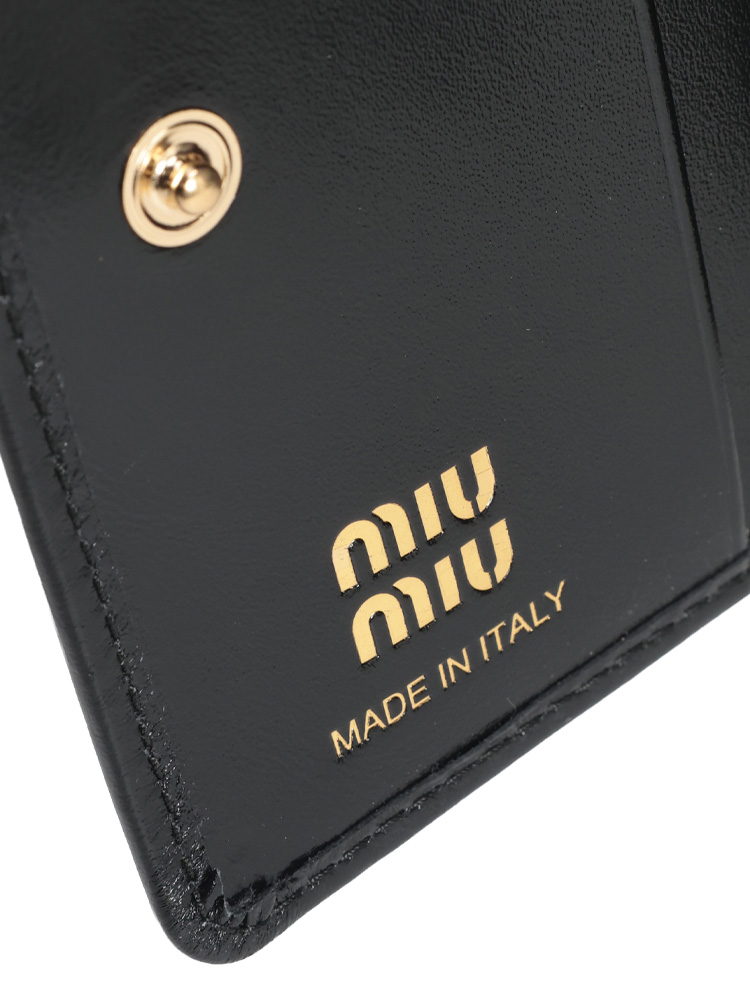 miu miu（ミュウミュウ） レディース カードケース ロゴ レザー ロック