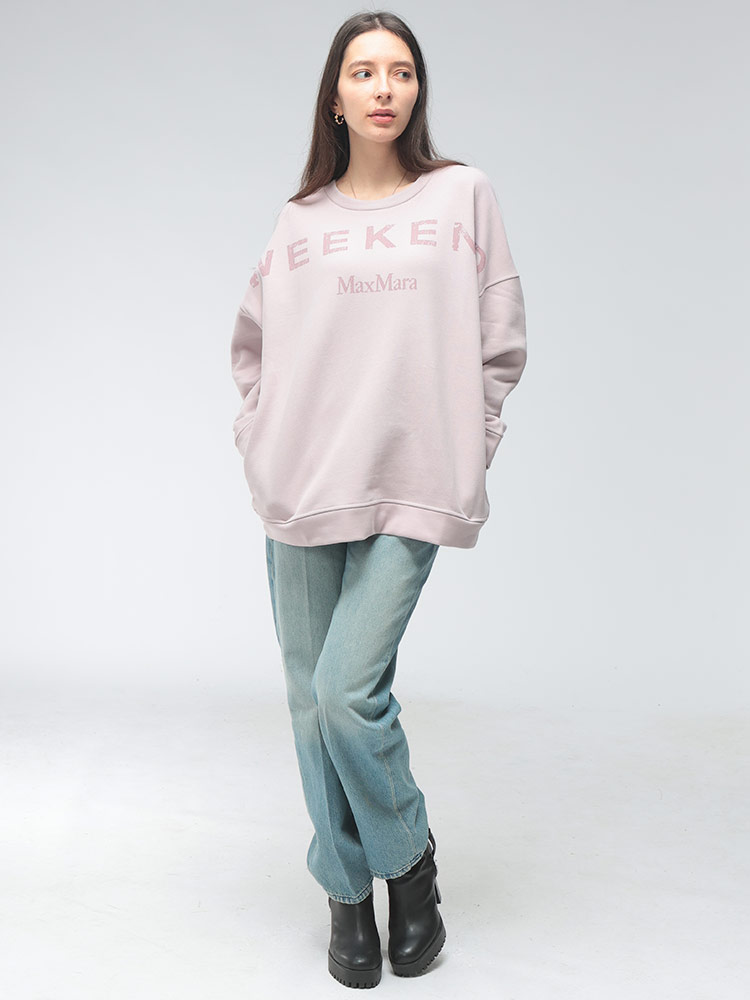 イタリア製 MaxMaraグループ 綺麗色の華やぎピンク 五分袖スウェット ピンク系 Max Mara(マックスマーラ) スウェット・トレーナー