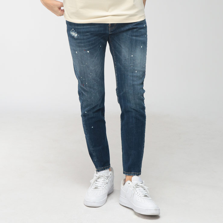 DSQUARED2　デニム　44　ブラック　ダメージ　ボタンフライ DSQUARED2（ディースクエアード） メンズ ジーンズ ダメージ ペイント