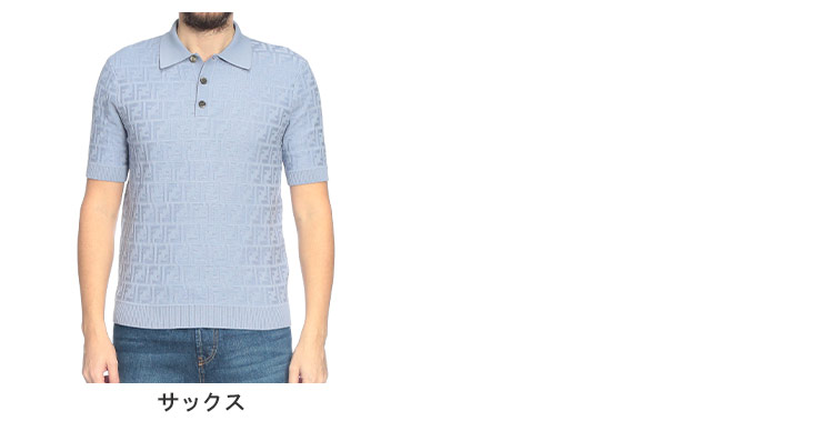 フェンディ　メンズポロシャツ　FENDI FENDI（フェンディ） メンズ ポロシャツ 半袖 総柄ロゴ ニット シャツ