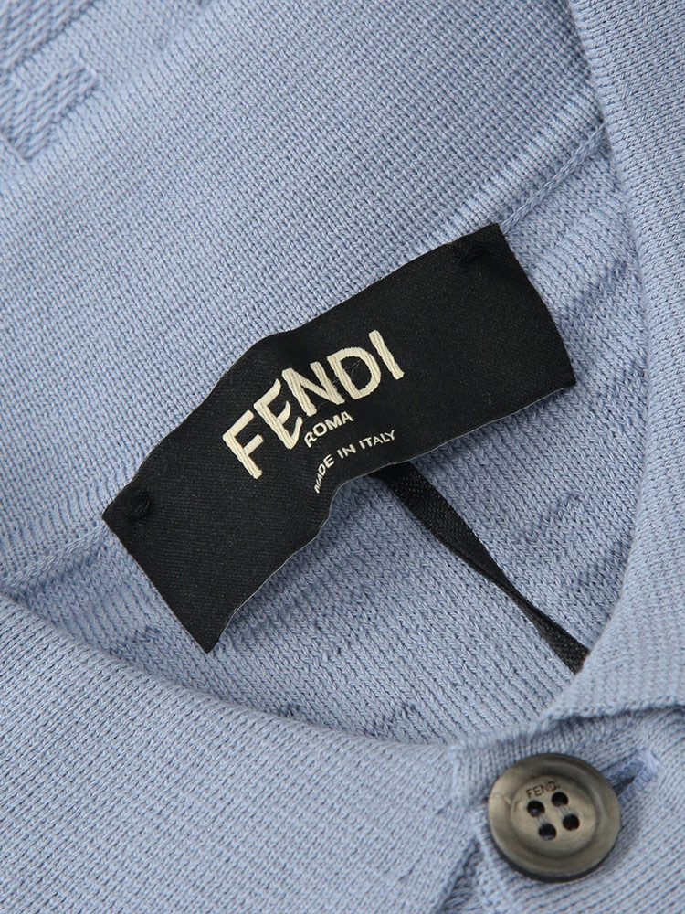 フェンディ　メンズポロシャツ　FENDI FENDI (フェンディ) メンズ ポロシャツ 半袖 総柄ロゴ ニット シャツ